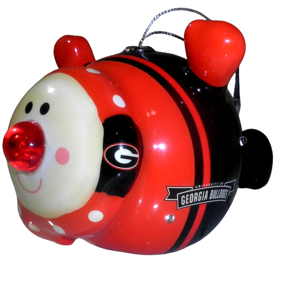 Georgia Bulldogs NCAA Licensed LED Snowman Christmas Ornament, NOS - Picture 2 of 8